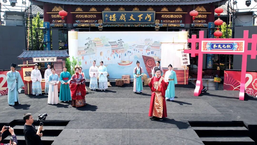 河下古镇“状元明清秀”的创意互动。淮安区融媒体中心供图